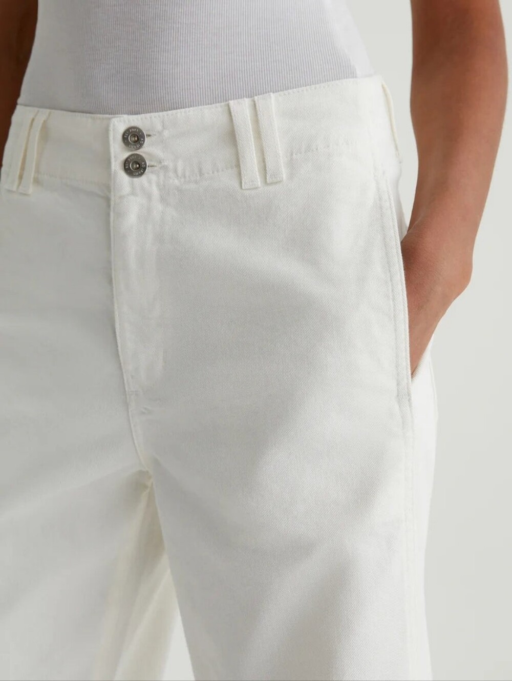 AG Adriano Golschmied Natasha Mid-Rise Crop Jeans in Powder Size 27 - Picture 4 of 9